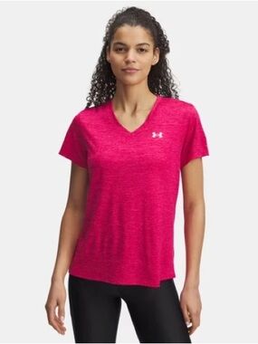 UNDER ARMOUR UA TECH TWIST T-NECK T-SHIRT PINK WOMEN’S XL